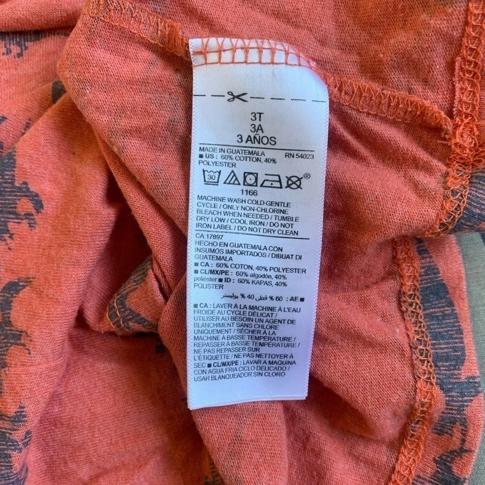 Old Navy Dinosaur Pink Orange Salmon Short Sleeve Tshirt